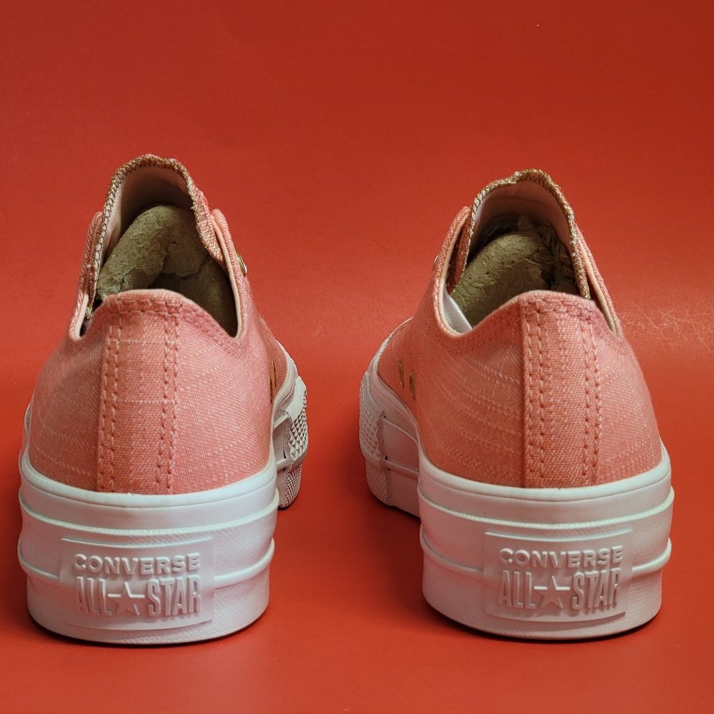 Converse Women's CTAS Ox Lift Platform 560675C  Pink/Driftwood/White - Picture 4 of 12
